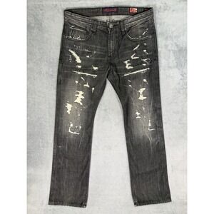 Cult of Individuality Jeans Mens 34x34 Black Harley Japanese Denim Distressed
